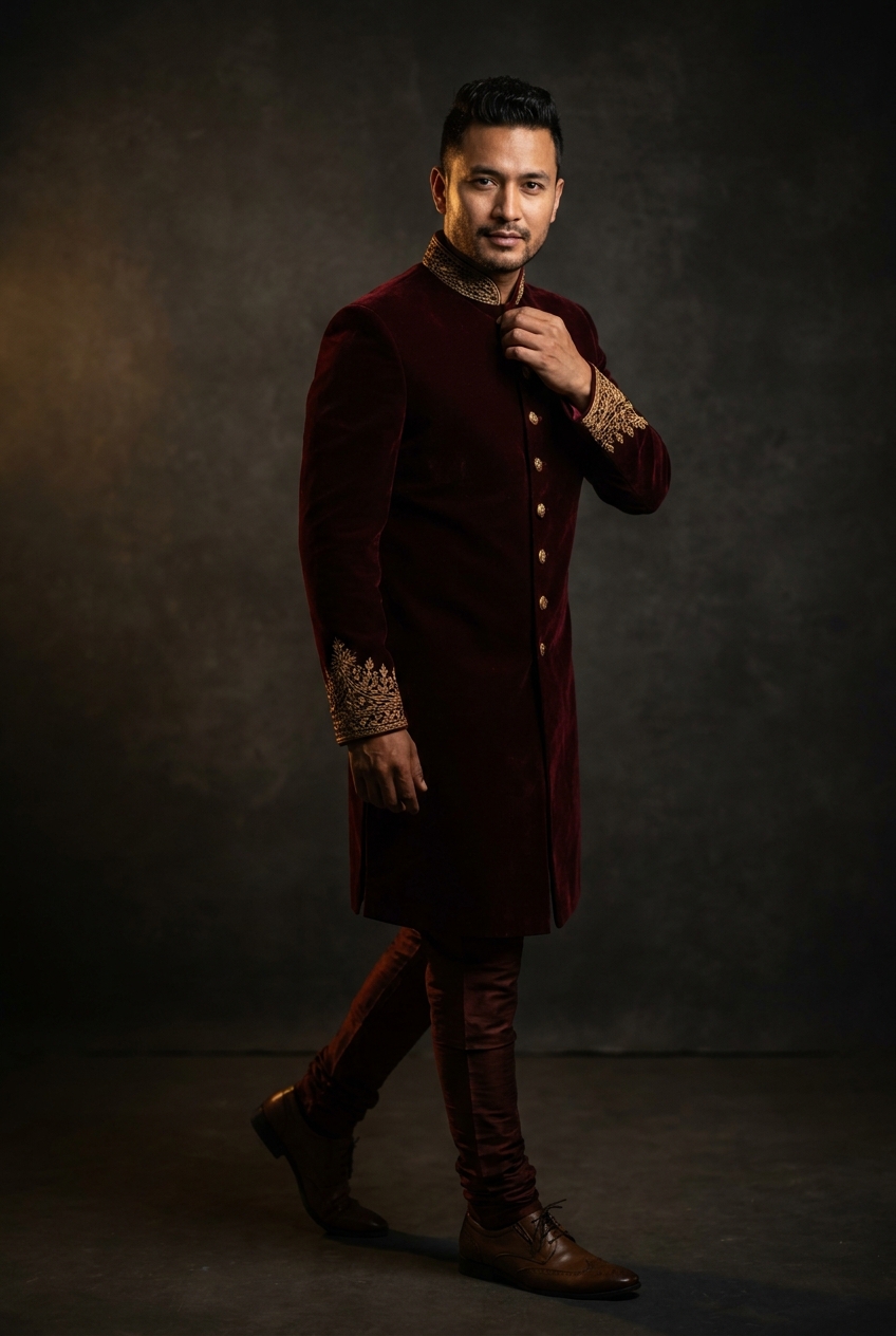 Maroon Bandhgala by Goodwill Suit